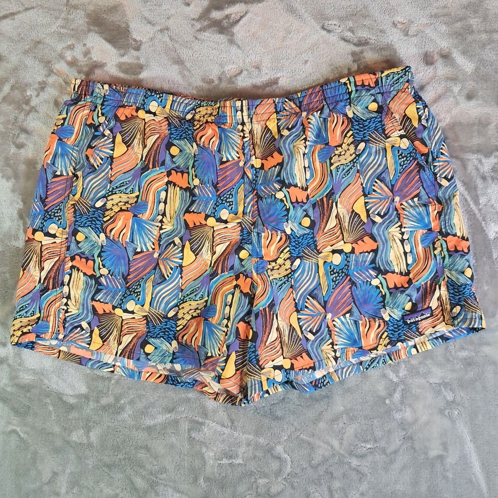 Patagonia Baggies Shorts Womens XXL 5 Inch Swim Water Blue Orange JOYP 57059